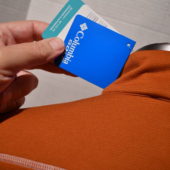 NWT Columbia Golf Men's SM 1/4 Zip Pullover Long Sleeve Orange Omni Wick/Shade - Picture 7 of 10